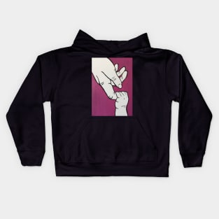 Baby Grabbing Finger Minimalist Art Kids Hoodie